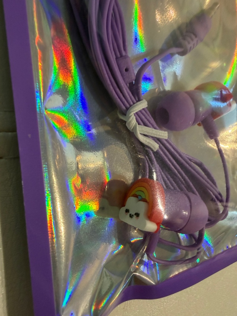Purple Wired Earbuds with 3.5mm Plug - Picture 2 of 4